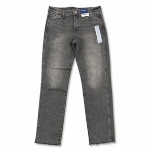 Old Navy High Rise Vintage Slim Jeans Womens Size 4 Black Wash Raw Hem NWT